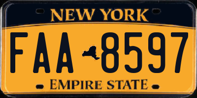 NY license plate FAA8597
