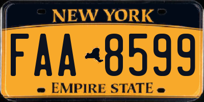 NY license plate FAA8599