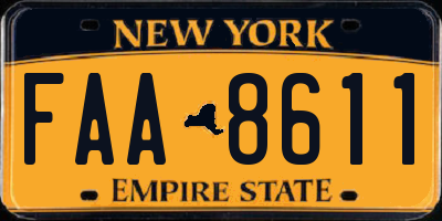 NY license plate FAA8611