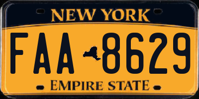 NY license plate FAA8629