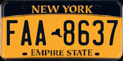 NY license plate FAA8637