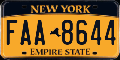 NY license plate FAA8644