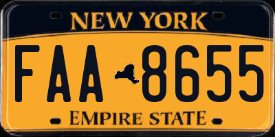 NY license plate FAA8655