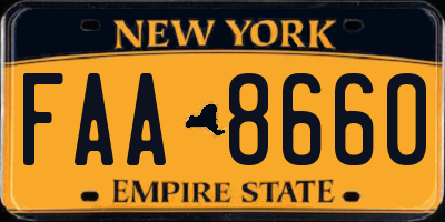 NY license plate FAA8660