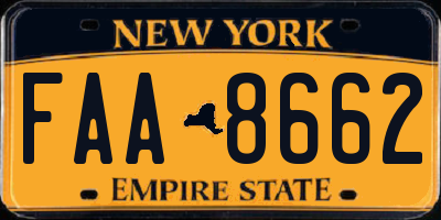 NY license plate FAA8662