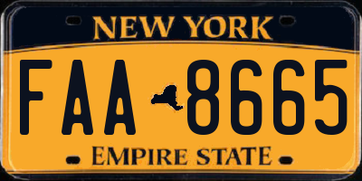 NY license plate FAA8665