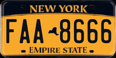 NY license plate FAA8666