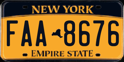 NY license plate FAA8676