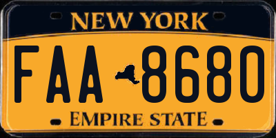 NY license plate FAA8680