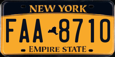 NY license plate FAA8710