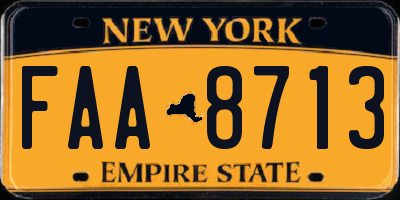 NY license plate FAA8713