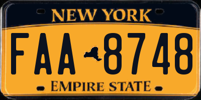 NY license plate FAA8748