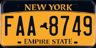 NY license plate FAA8749