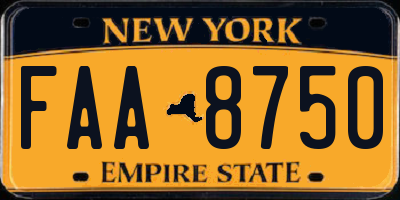 NY license plate FAA8750