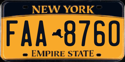 NY license plate FAA8760