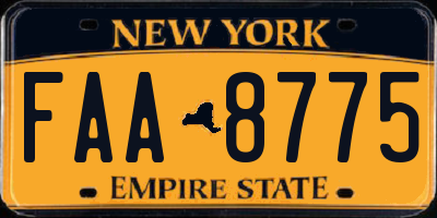 NY license plate FAA8775
