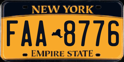 NY license plate FAA8776