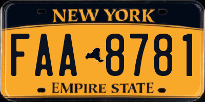NY license plate FAA8781