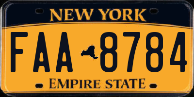 NY license plate FAA8784