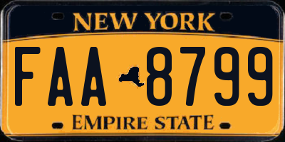 NY license plate FAA8799