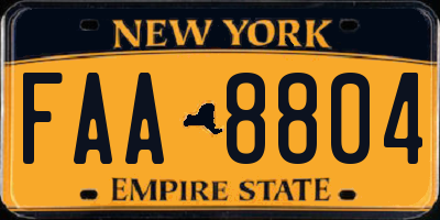 NY license plate FAA8804