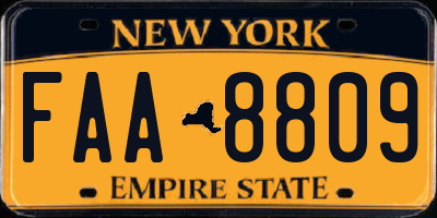 NY license plate FAA8809