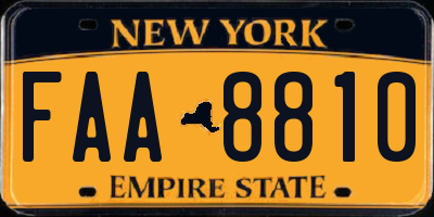NY license plate FAA8810