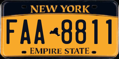 NY license plate FAA8811