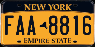 NY license plate FAA8816