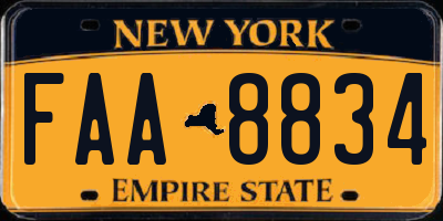 NY license plate FAA8834
