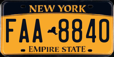 NY license plate FAA8840