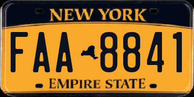 NY license plate FAA8841