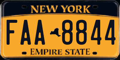 NY license plate FAA8844
