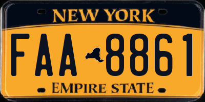 NY license plate FAA8861