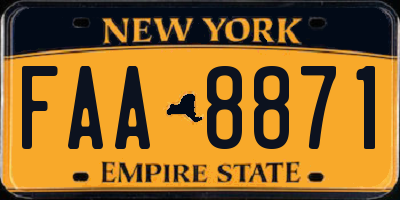 NY license plate FAA8871