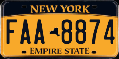 NY license plate FAA8874
