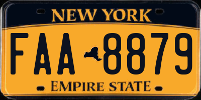 NY license plate FAA8879