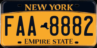 NY license plate FAA8882