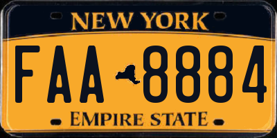 NY license plate FAA8884