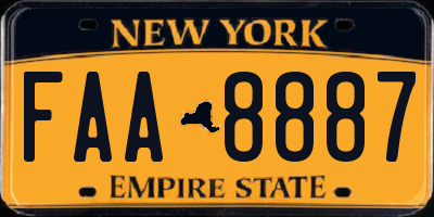 NY license plate FAA8887