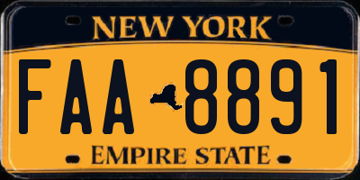NY license plate FAA8891