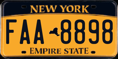 NY license plate FAA8898