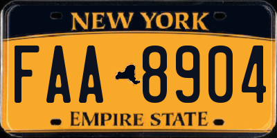 NY license plate FAA8904