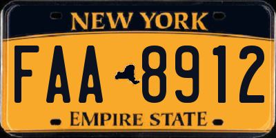 NY license plate FAA8912