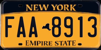 NY license plate FAA8913