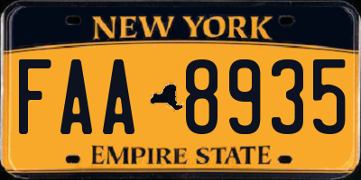 NY license plate FAA8935