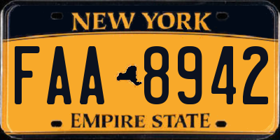 NY license plate FAA8942