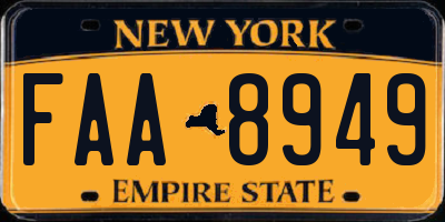 NY license plate FAA8949