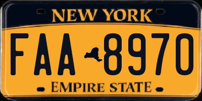 NY license plate FAA8970