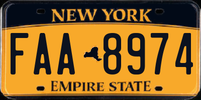 NY license plate FAA8974